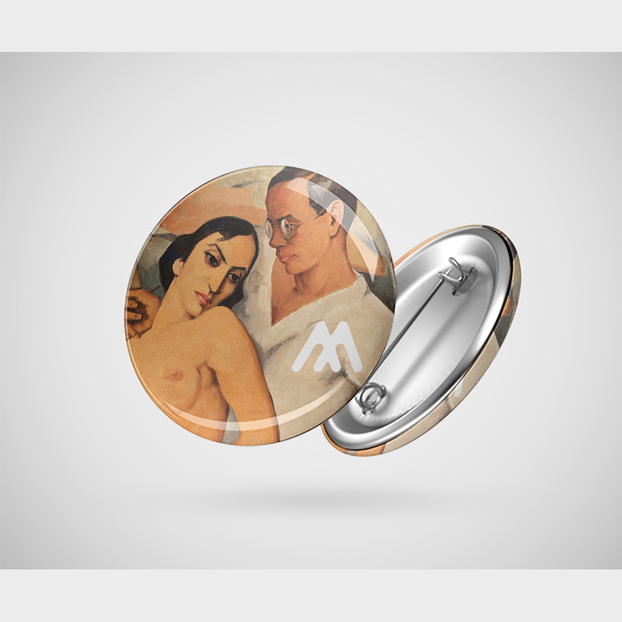 Przypinka – Georg Paul Heyduck,Autoportret z modelką