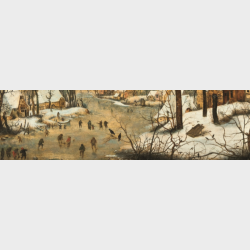 Zakładka – Pieter Brueghel młodszy (pracownia), Pejzaż z łyżwiarzami i pułapką na ptaki