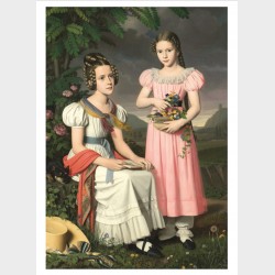 Pocztówka – Bernhard Peter Rausch Portret dwóch dziewcząt