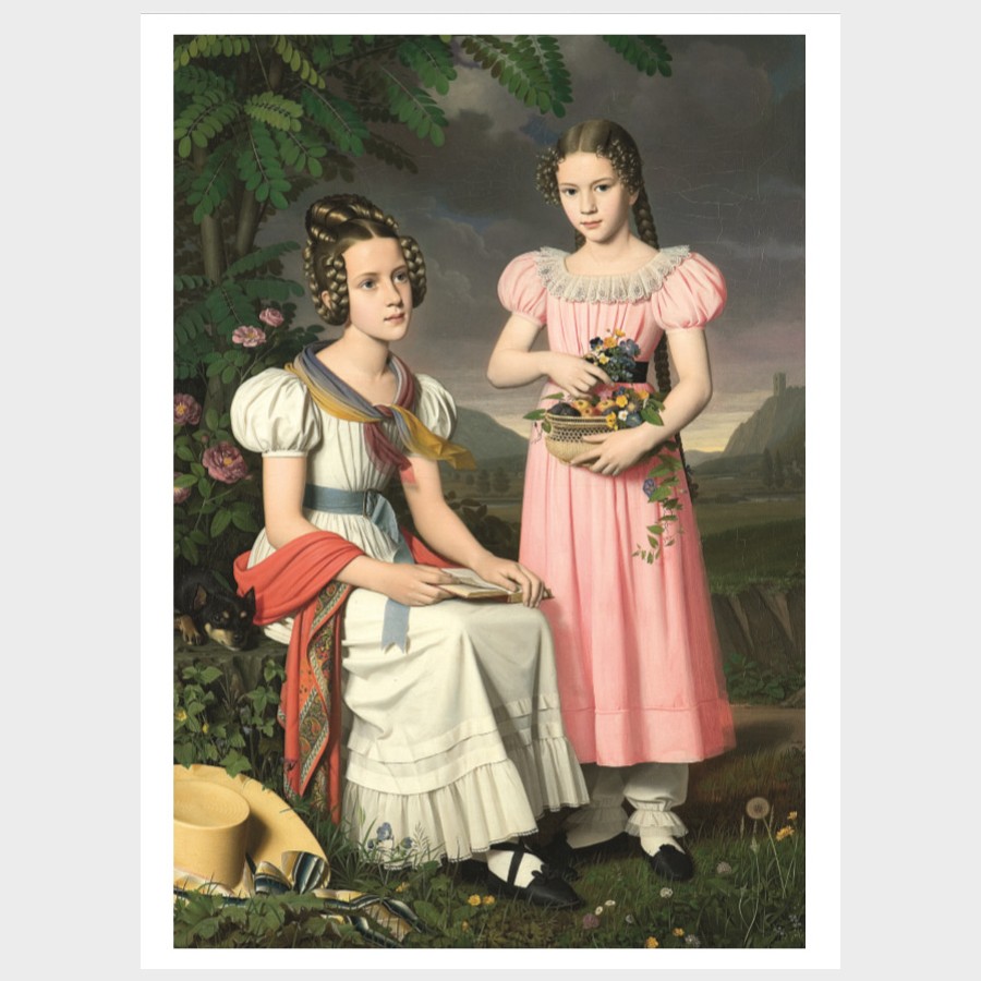 Pocztówka – Bernhard Peter Rausch Portret dwóch dziewcząt