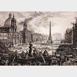 Pocztówka – Giovanni Battista Piranesi, Rzym – Piazza Navona