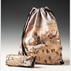 Plecak z nadrukiem - Pieter Brueghel młodszy (pracownia), Pejzaż z łyżwiarzami i pułapką na ptaki