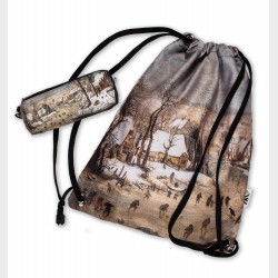 Plecak z nadrukiem - Pieter Brueghel młodszy (pracownia), Pejzaż z łyżwiarzami i pułapką na ptaki