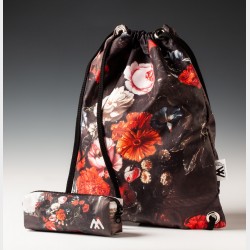 Plecak z nadrukiem - Augustyn Dubuisson, Waza z kwiatami i ostem