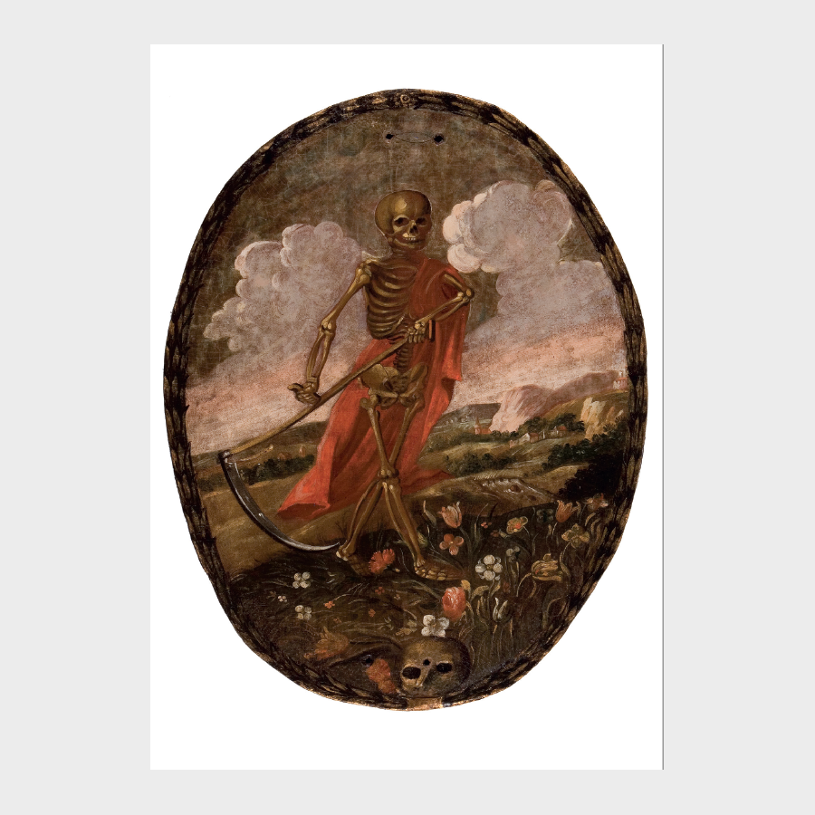 Pocztówka – Artysta nieznany, Śmierć kosząca kwiaty