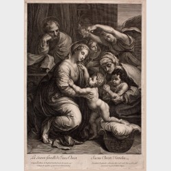 Pocztówka – Jacob Frey wg Rafaela Santiego, Święta Rodzina, XVIII w.