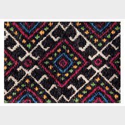 Pocztówka – Fragment haftu na koszuli męskiej, Wołyń, przed 1939