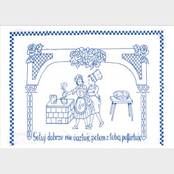 Pocztówka – Makatka Gotuj dobrze, nie żartuję potem z Tobą poflirtuję