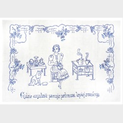 Pocztówka – makatka Gdzie czystość panuje, potrawa lepiej smakuje