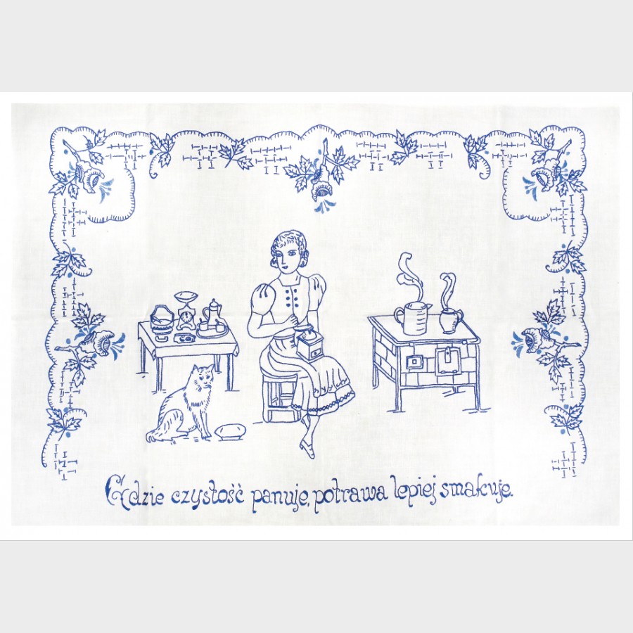 Pocztówka – makatka Gdzie czystość panuje, potrawa lepiej smakuje