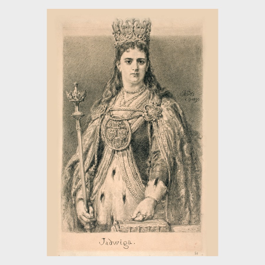 Pocztówka – Jan Matejko, Jadwiga (z cyklu Poczet królów polskich)
