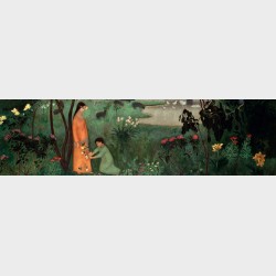 Zakładka – Tadeusz Makowski Wiosna / Baśniowy ogród, ok. 1908 (fragment)