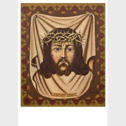 Pocztówka – Zygmunt Sarna, Twarz Chrystusa. Odbicie w płótnie