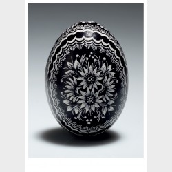 Pocztówka – Pisanka wg wzorów opolskich – technika rytownicza, wyk. Krystyna Szkilnik