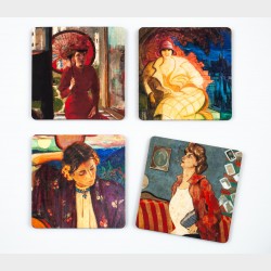 Podkładki korkowe – Portret kobiecy