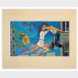 Reprodukcja w passe-partout – Krzysztof Skarbek, W sierpniu całujemy się za oknem