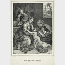 Pocztówka – G. Larché wg Rafaela Santiego, Święta Rodzina