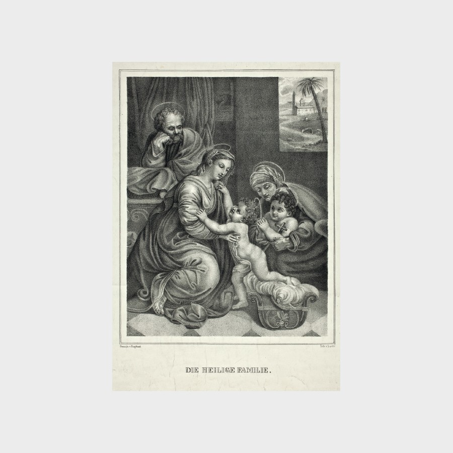 Pocztówka – G. Larché wg Rafaela Santiego, Święta Rodzina