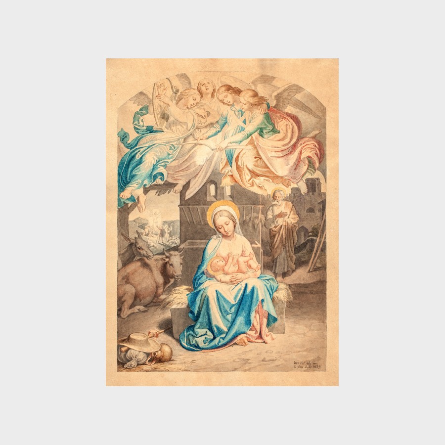 Pocztówka – Joseph von Führich, Narodzenie, 1839