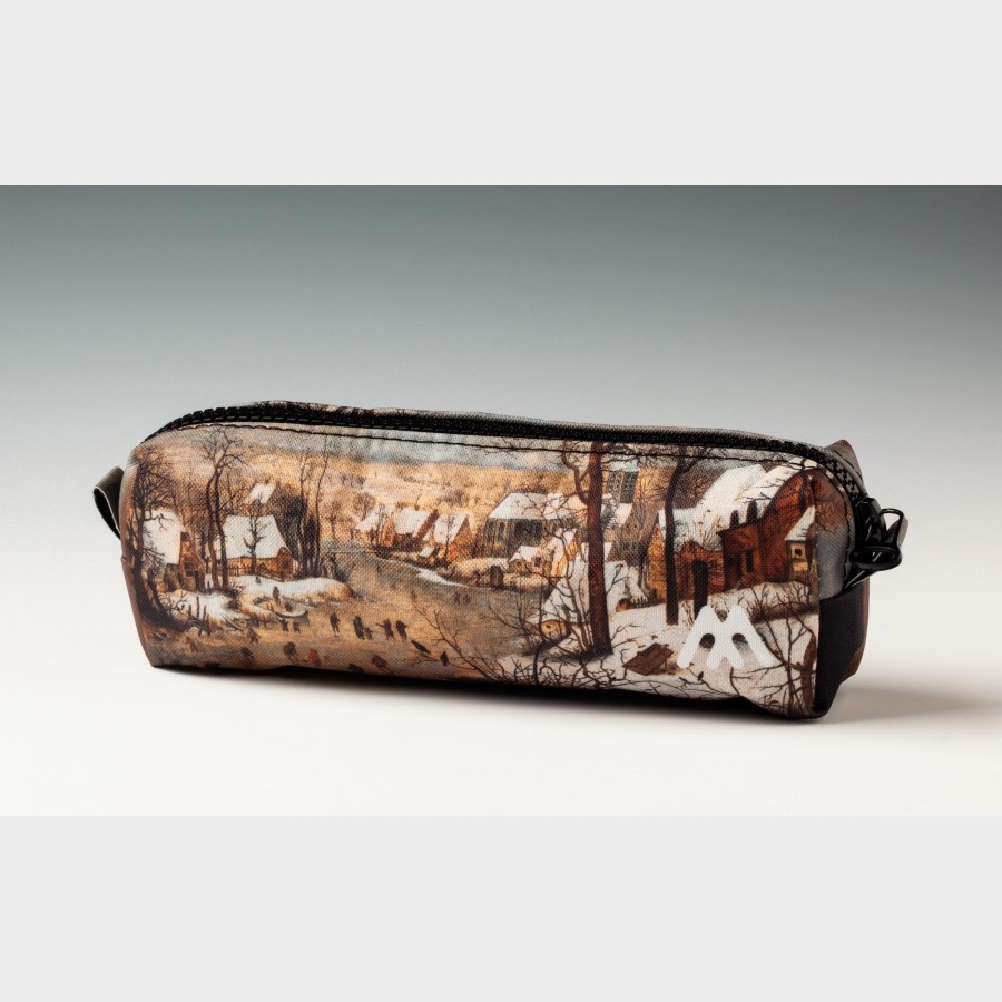 Piórnik z nadrukiem - Pieter Brueghel młodszy (pracownia), Pejzaż z łyżwiarzami i pułapką na ptaki