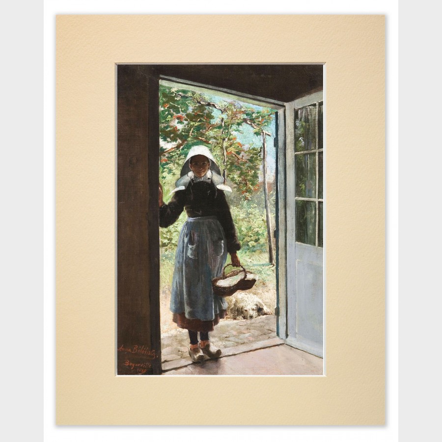 Reprodukcja w passe-partout – Anna Bilińska, Bretonka na progu domu
