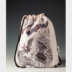 Plecak z nadrukiem – Litografia barwna z przedstawieniami czterech gatunków nietoperzy