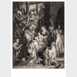 Pocztówka – Lucas Vorsterman I wg Petera Paula Rubensa Hołd Trzech Króli