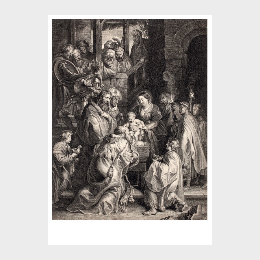 Pocztówka – Lucas Vorsterman I wg Petera Paula Rubensa Hołd Trzech Króli