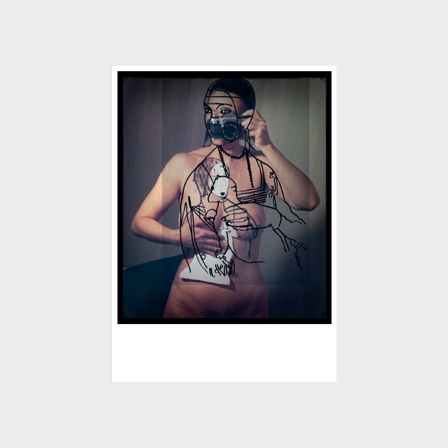 Pocztówka – Ewa Partum, Dama z łasiczką (Homage a Leonardo Da Vinci)