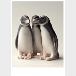Pocztówka – Pingwiny, Królewska Manufaktura Porcelany w Kopenhadze
