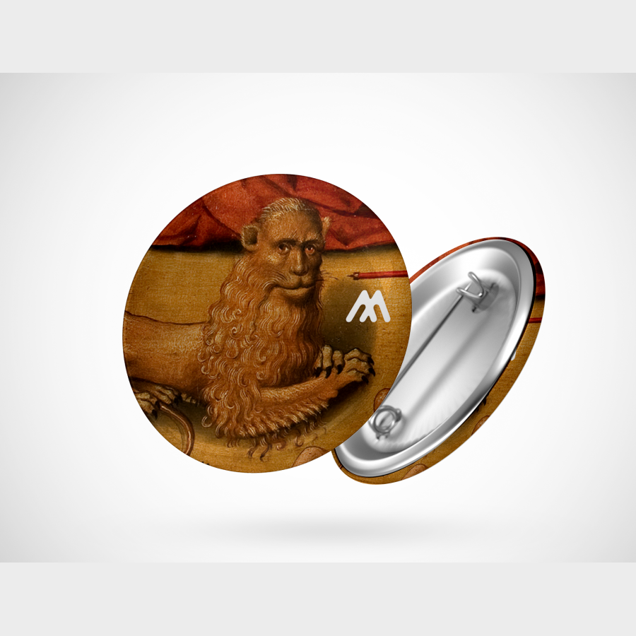 Przypinka – Albert Bouts (?), Obraz z epitafium nieznanego mieszczanina lub szlachcica z przedstawieniem pokuty św. Hieronima