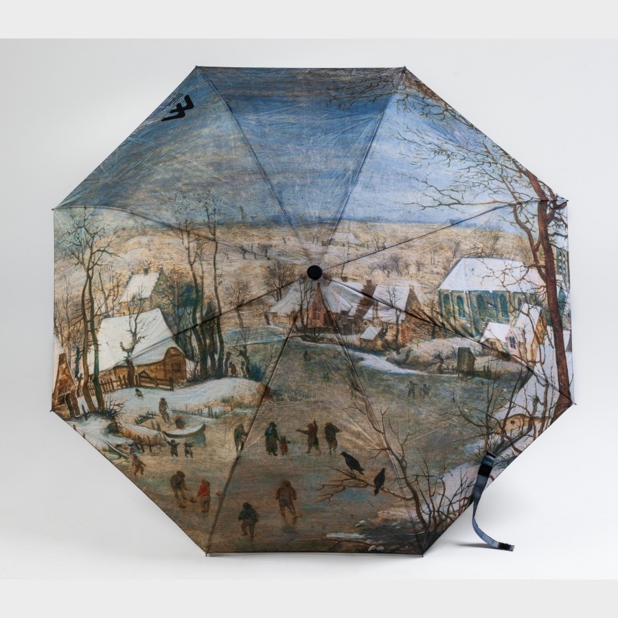 Parasolka – Pieter Brueghel młodszy, Pejzaż zimowy z łyżwiarzami i pułapką na ptaki